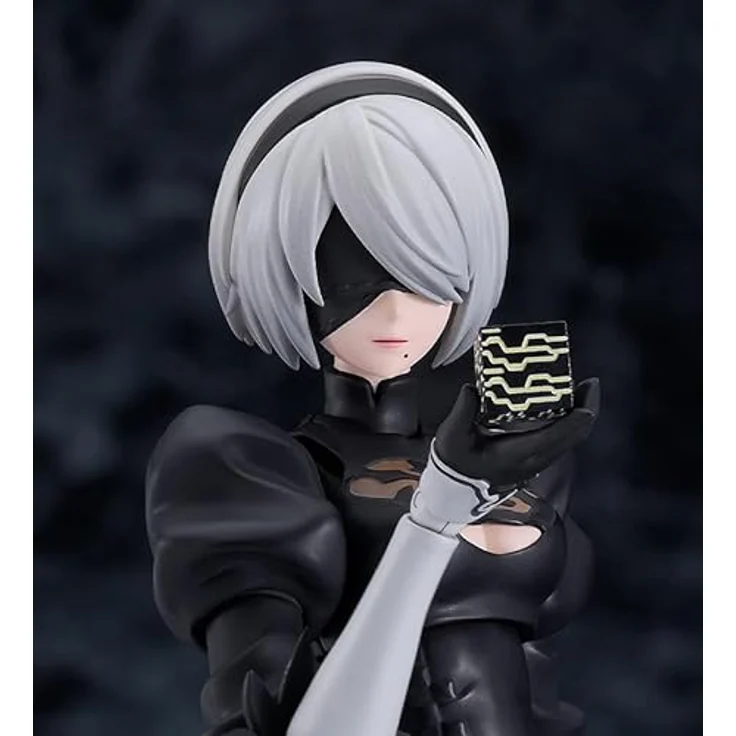 Max Factory Nier:Automata Ver1.1a Figma Actionfigur 2B (YoRHa No.2 Type B), 16 cm detailreiche Sammelfigur mit Zubehör und voll beweglichem Design – Bild 8
