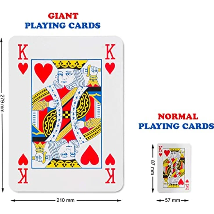 GOODS+GADGETS Jumbo Pokerkarten XXL - Riesige Spielkarten mit 52 Karten, 280 x 210 mm, ideal für Kinder und Senioren – Bild 3