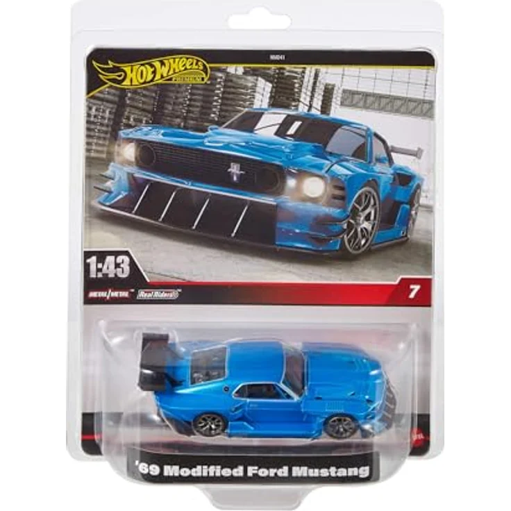 Hot Wheels Premium Ford Mustang, 1:43 Modellfahrzeug mit Real-Riders-Reifen, Metall/Metall-Karosserie und -Fahrgestell, HWT04 für erwachsene Sammler – Bild 1