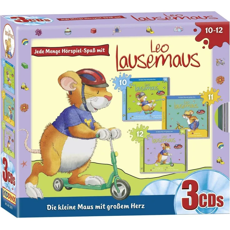 Kiddinx Hörspiel-CD Leo Lausemaus - 4. Box (F.10-12) - Süße Abenteuer mit Leo Lausemaus, 12 Folgen