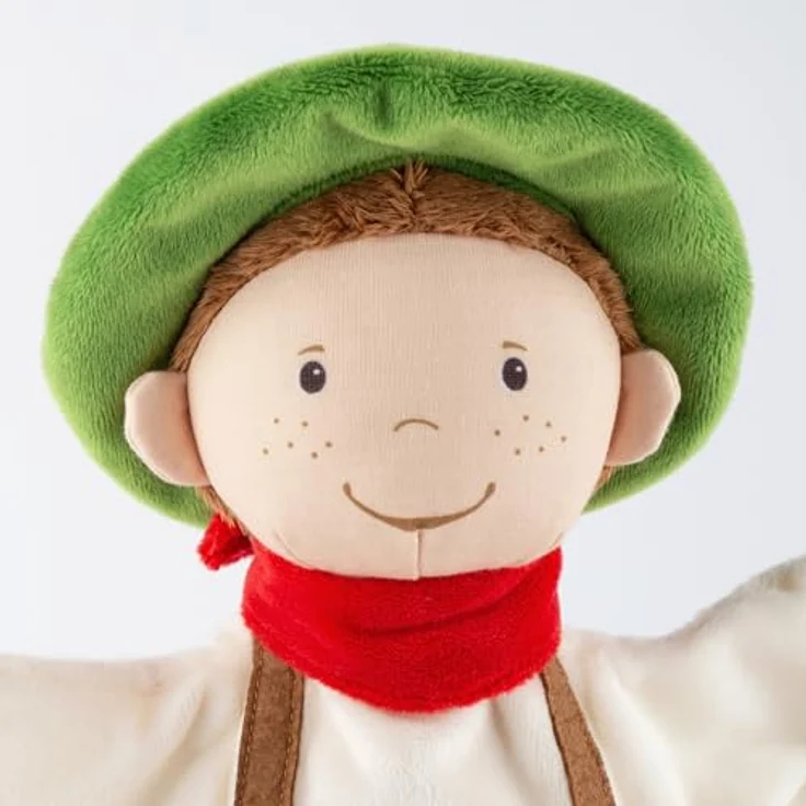 Sigikid 43344 Handspielpuppe Seppl, Kuschelweicher Microplüsch, beige, OneSize – Bild 3