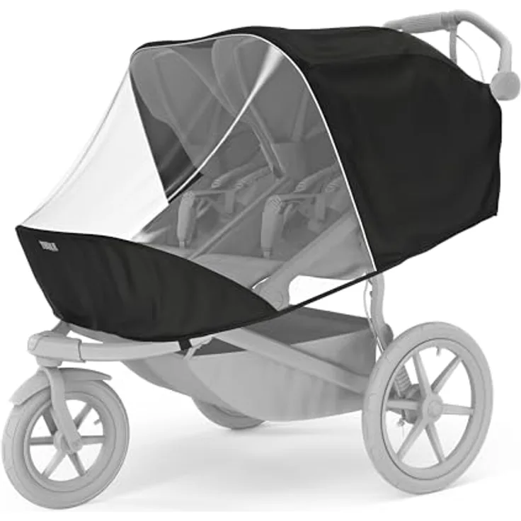 Thule Urban Glide 3 Rain Cover Doppelter Regenverdeck Black One-Size - Kinderwagen Regenschutz für bestmöglichen Wetterschutz