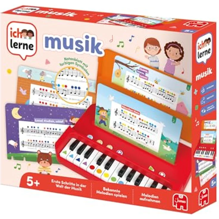 Jumbo Spiele Ich lerne Musik, Lernspielzeug mit selbstkorrigierendem Klavier und interaktiven Melodien – Bild 5