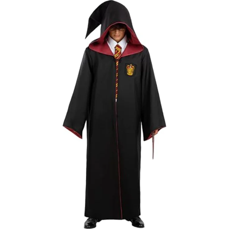Funidelia Offizielle Harry Potter Gryffindor Replik Tunika - Diamond Edition, Schwarz, inklusive Umhang und besticktem Patch, Größe M, für Erwachsene, ideal für Partys und Karneval – Bild 1