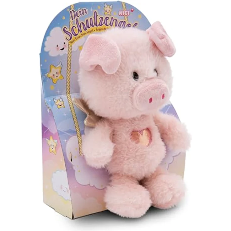 NICI La La Piggie, Kuscheltier 28 cm mit goldglänzenden Flügeln in Geschenkbox, rosa – Bild 1