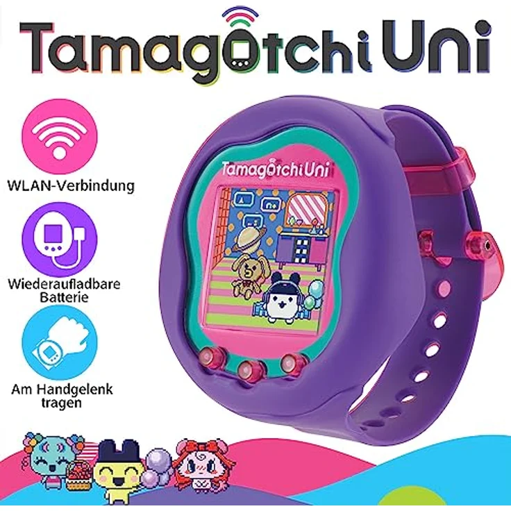 Bandai Tamagotchi Uni, Interaktives virtuelles Haustier mit multilingualer Unterstützung – Bild 2