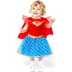 amscan Wonder Woman Kostüm für Mädchen (2-3 Jahre), offizielles DC Comics Lizenzkostüm mit Kleid und Cape