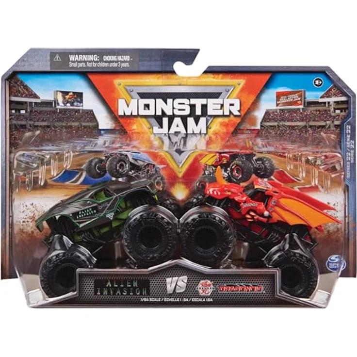 Monster Jam Original Monster Jam Zweier-Pack mit authentischen Monster Trucks im Maßstab 1:64 (Sortierung mit verschiedenen Designs, Zufallsauswahl) – Bild 7