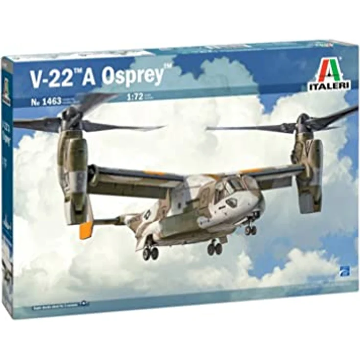Italeri 1463 1:72 V-22 Osprey Tilt Rotor-Bausatz, Standmodellbau, Basteln, Hobby, Kleben, Plastikbausatz, detailgetreu, Mehrfarbig, Grey – Bild 1