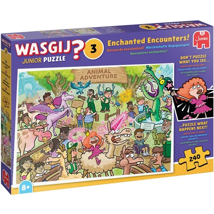 Wasgij Junior Enchanted Encounters! (240), lustiges Tier-Puzzle mit magischen Elementen, bunte Illustrationen – Bild 4