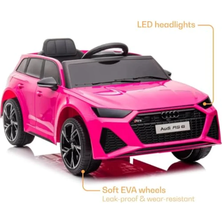 Audi Kinder Elektro Auto RS6 12V - 1 bis 5 Jahre - mit Fernbedienung - Rosa – Bild 5