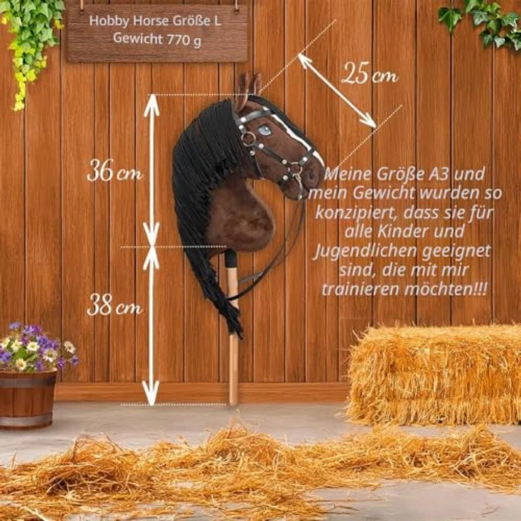 Hobby Horse Land Jump Star A3, Steckenpferd mit Trense komplett, langlebige Materialien und perfektes Design für aktives Spielen – Bild 5