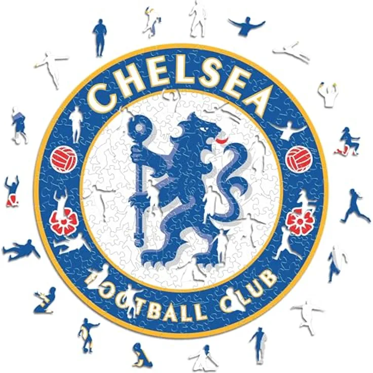 Iconic Puzzles Chelsea Crest, Holzpuzzle, Größe M, 270 Teile, bunte Farben