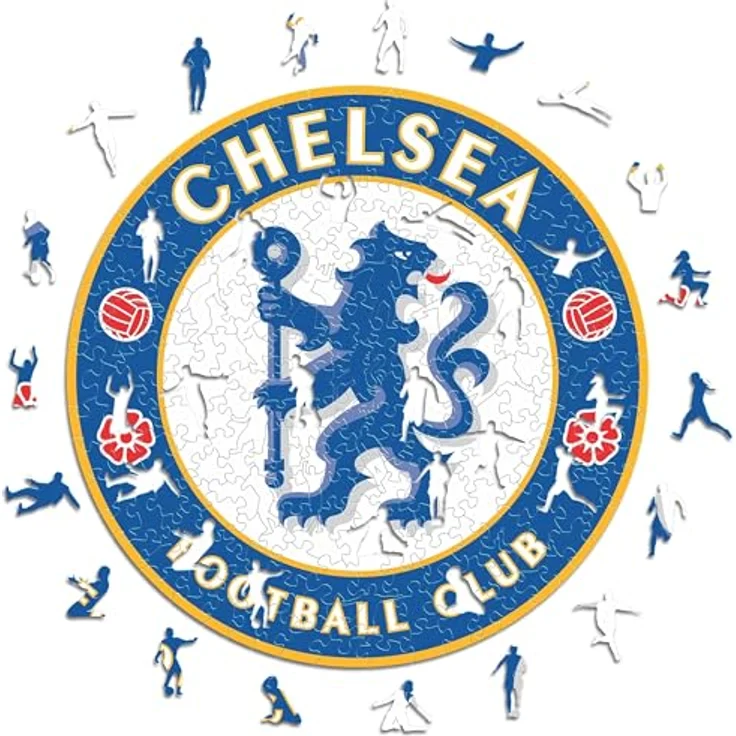 Iconic Puzzles Chelsea Crest, Holzpuzzle, Größe M, 270 Teile, bunte Farben – Bild 1