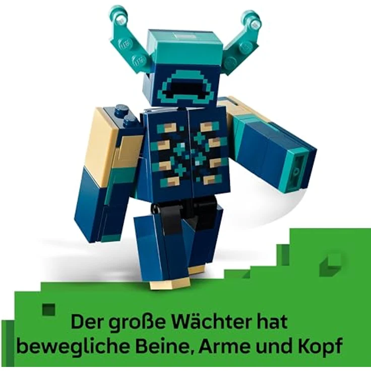 LEGO Minecraft 21274 Begegnung mit dem Wächter, Bausatz mit 238 Teilen, actionreiche Spielszene mit beweglichem Wächter und TNT-Funktion, mehrfarbig – Bild 4
