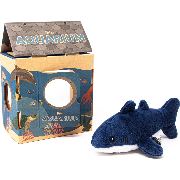 Nature Planet Kuscheltier Blauhai, Mini Aquarium, extrem weich und detailreich