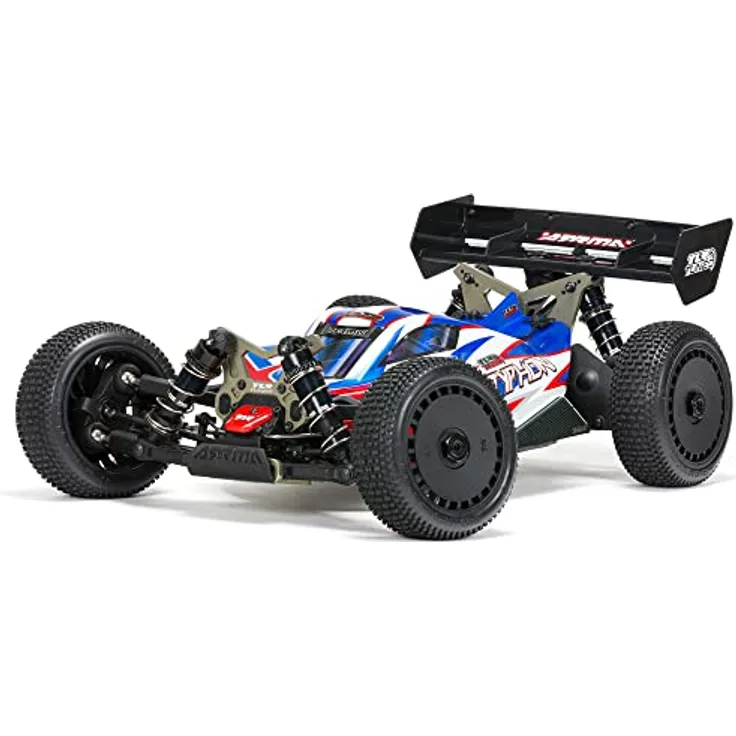 ARRMA TLR Tuned Typhon 6S 4 Wheel Drive BLX 1/8 Buggy RTR ARA8406 Car, Brushless Spektrum Antriebssystem, Race Spec-Farben