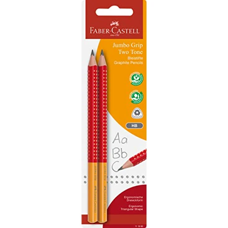 Faber-Castell Jumbo Bleistift Grip Two Tone, ergonomische Dreiecksform mit Soft Grip Zone – Bild 2