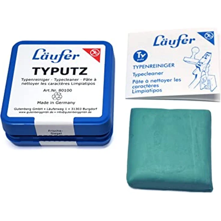 Läufer Typenreiniger Stempel, besonders hohe Schmutzaufnahme, Naturkautschuk, wiederverschließbare Aufbewahrungsbox – Bild 2