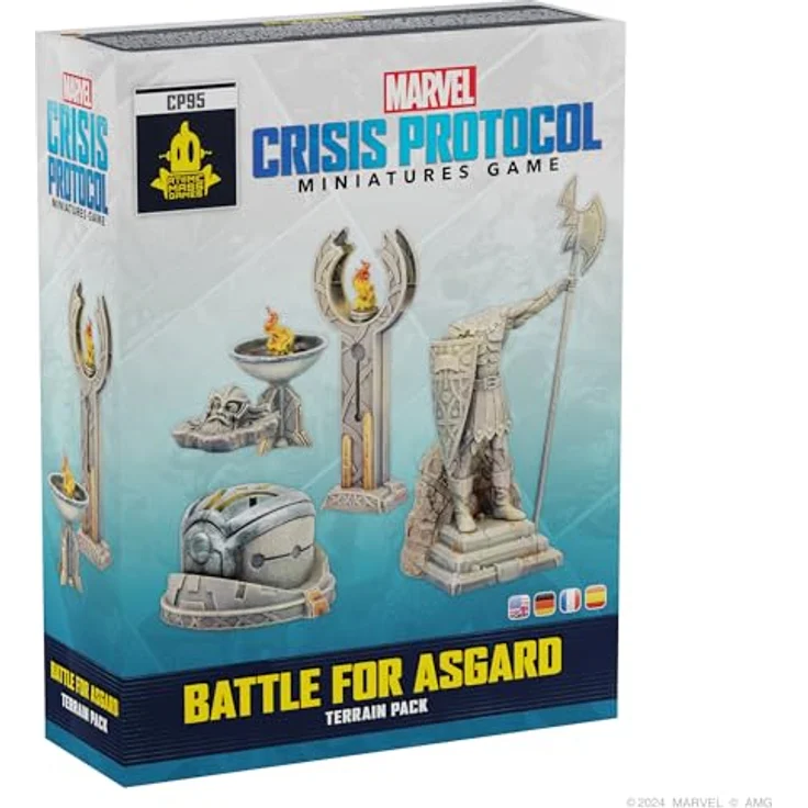 Atomic Mass Games Marvel Crisis Protocol - Battle for Asgard, Geländeset für das Miniaturenspiel mit stimmungsvollen asgardischen Geländeteilen – Bild 1