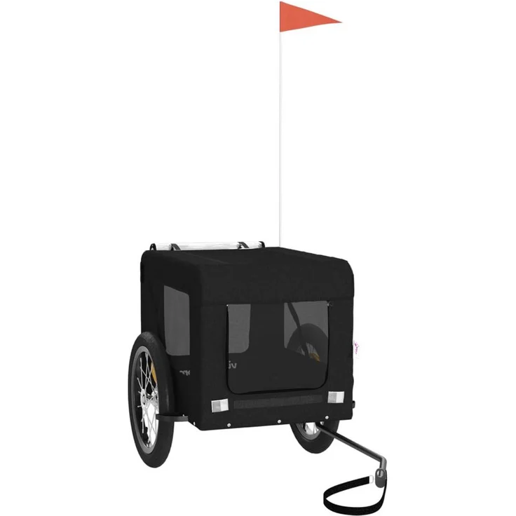 vidaXL Fahrradhundeanhänger Fahrradanhänger Schwarz Oxford-Gewebe & Eisen, 45 kg Tragfähigkeit – Bild 1