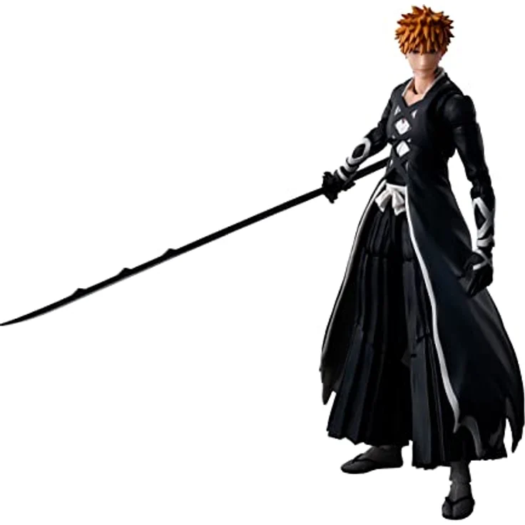 Bandai Bleach - Ichigo Kurosaki TensaZangetsu S.H.Figuart, bewegliche Sammelfigur im Bankai-Modus, 15 cm groß, inkl. 4 Gesichtsausdrücke und 3 Handpaare – Bild 1