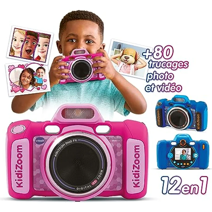 VTech KidiZoom Duo FX, Digitalkamera für Kinder, 8 MP, rosa, mit Comic-Studio, Farbdisplay und lustigen Effekten – Bild 3