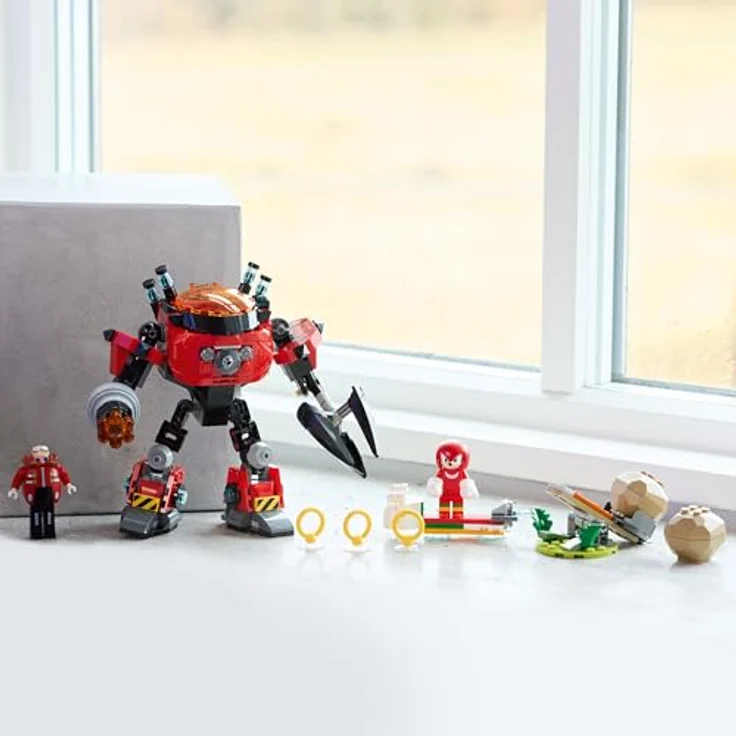 LEGO Sonic The Hedgehog Knuckles vs. Dr. Eggmans Egg Crusher Mech, kreatives Spielzeug mit 2 Minifiguren, Ringen & Chaos Emeralds für Jungen & Mädchen ab 8 Jahren - 77005 – Bild 5