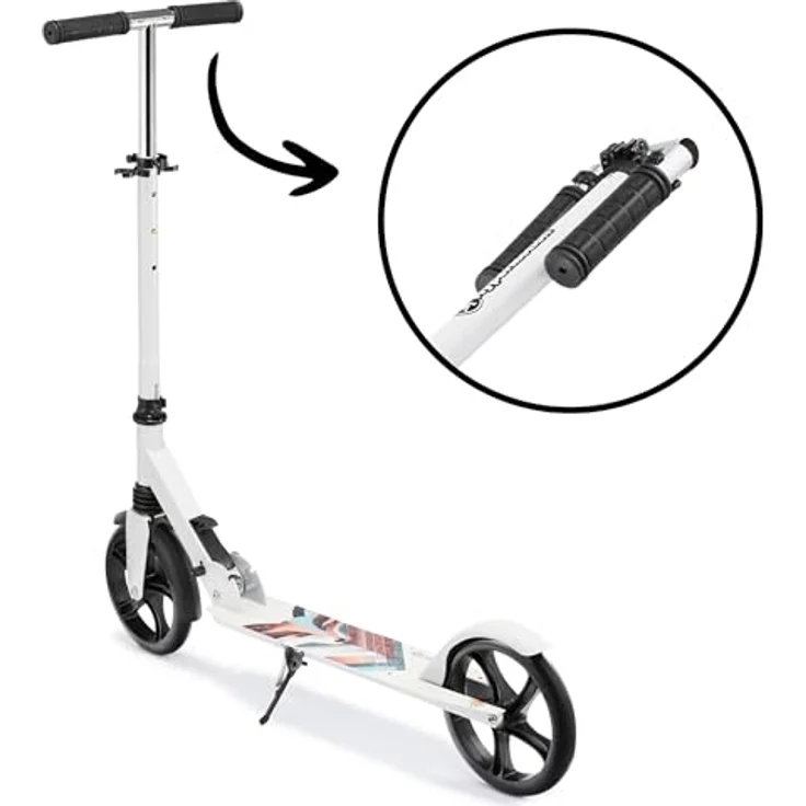 HyperMotion CITY SWIFT Winter Fox - Zweirädriger Roller für junge Erwachsene mit Stoßdämpfer - 100kg, hellgrau – Bild 9