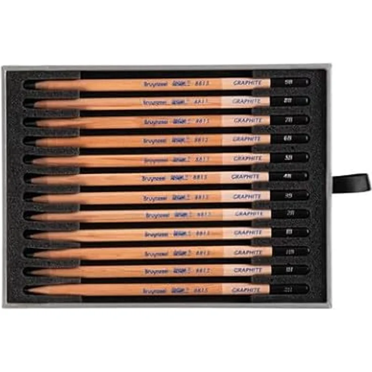 Bruynzeel Design Professional Graphitbleistifte, 12er-Set im Malkasten mit Härtegrad 2H bis 9B, ideal zum Zeichnen & Skizzieren – Bild 3