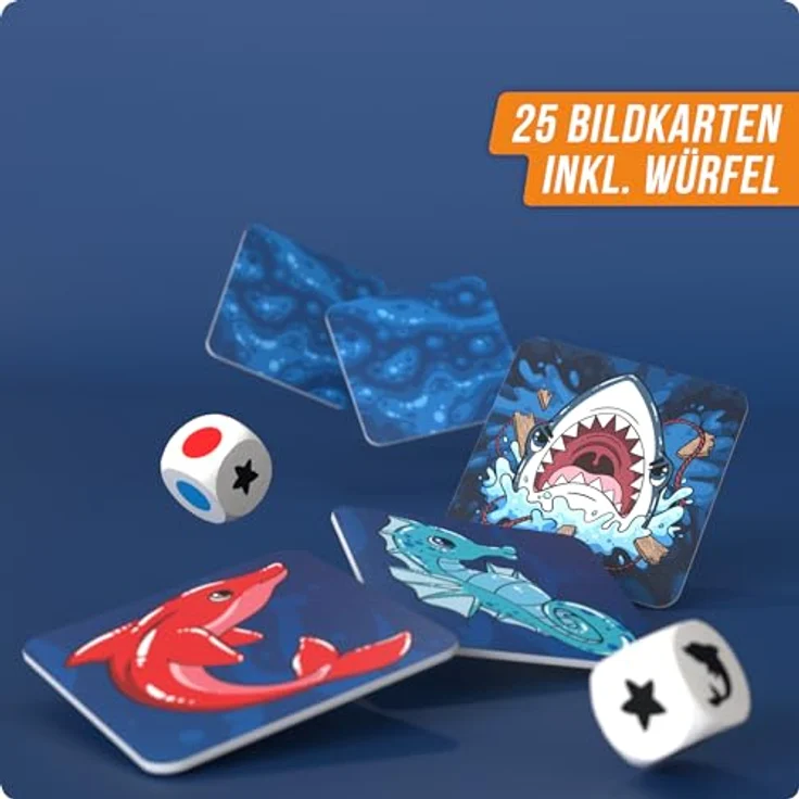 DENKRIESEN Haifischen | Kartenlegespiel | Ab 6 Jahren | 2-5 Spieler | Familienspiel – Bild 3
