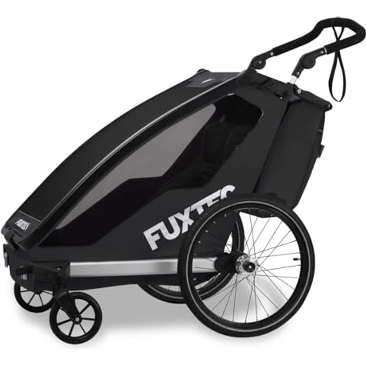 FUXTEC Fahrradkinderanhänger FX-FA1neu, Sportlicher Fahrradanhänger für bis zu 2 Kids, grün – Bild 3