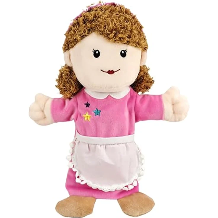 LOMTRATS Familien-Handpuppen, 30 cm Plüsch-Puppen für Geschichtenerzählen und Unterricht, Opa, Oma, Vater, Mutter, Tochter, Sohn – Bild 1