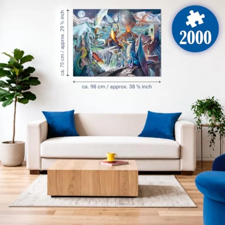 Ravensburger Die Drachenwächter, 2000-teiliges Puzzle für Erwachsene mit detailreichem Drachen-Thema – Bild 3