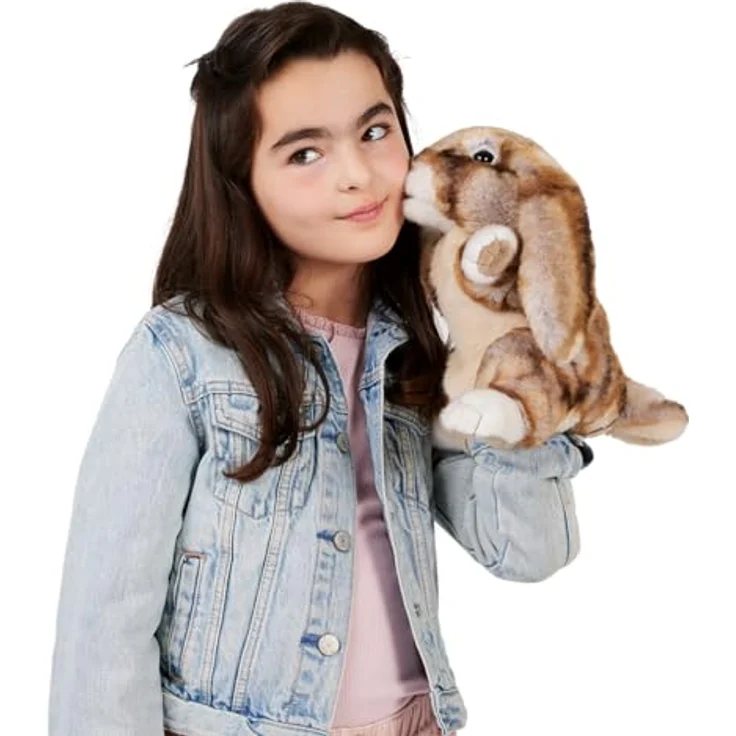 Folkmanis Silky Bunny Rabbit, Handpuppe aus seidenweichem Material, 25 cm, bewegliche Ohren und Kopf – Bild 5