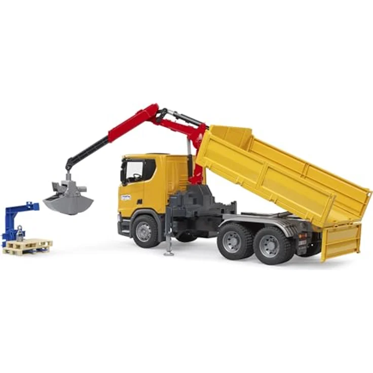 Bruder® Spielzeug-LKW 03551 Scania Super 560R, Baustellen-LKW mit Kran, 2 Paletten und teleskopierbarem Kranarm, für Kinder ab 4 Jahren – Bild 5