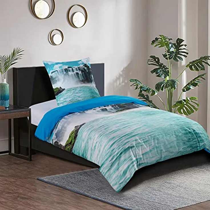 Sanilo® Bettwäsche 135x200 cm, 100% feinste Baumwolle, Wassserfall Design, Oeko-TEX Zertifiziert – Bild 2