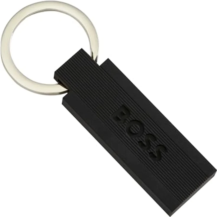 BOSS Schlüsselanhänger Iconic, Silikon schmal, schwarz mit Schlüsselring und HUGO BOSS Logo – Bild 5