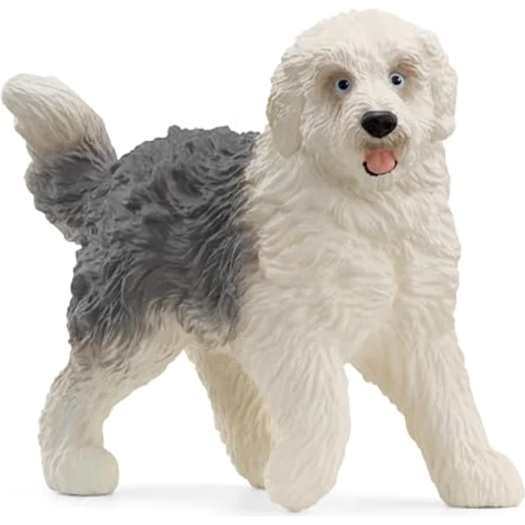 Schleich Bobtail (13968) Farm World, detailgetreue Figur mit üppigem Fell, ca. 7,7 x 2,5 x 5,7 cm – Bild 1