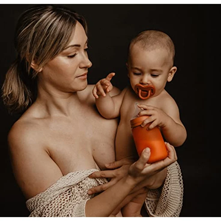 Suavinex, Schnuller aus Silikon, für Babys 0-6 Monate, Schnuller mit physiologischem Sauger Sx Pro, Symmetrisch, Superweich und Flexibel, Einschlafschnuller, Colour Essence, Orange – Bild 5