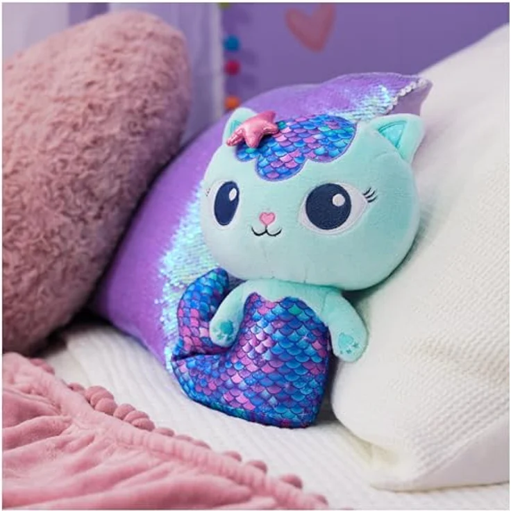 Gabby's Dollhouse Meerkätzchen MerCat, 25 cm Plüsch-Katze mit beweglicher Meerjungfrauenflosse, Premium Kuscheltier in Originalgetreuen Details, für Kinder ab 3 Jahren – Bild 3