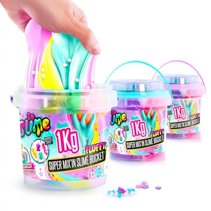 Canal Toys Kreativset Super Mix´In Slime Bucket, 1kg mit Glitzer und Perlen zur individuellen Schleimgestaltung – Bild 4
