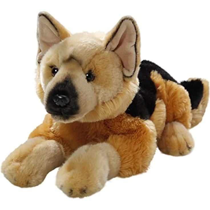 Carl Dick Schäferhund, Hund, Plüschtier, Kuscheltier ca. 42cm 3473, rötlich braun mit Schwarz, handgefertigt aus Deutschland – Bild 1