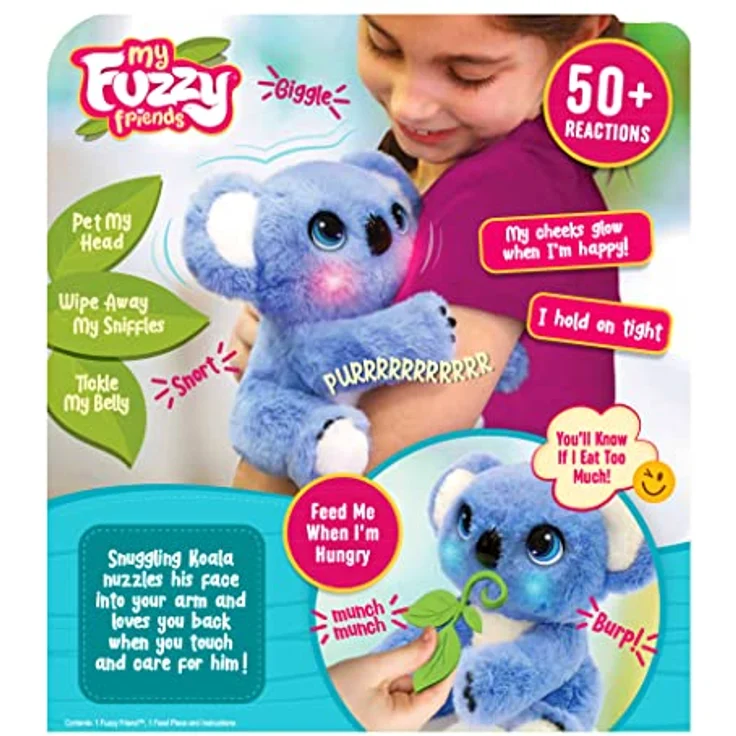 BEMIRO My Fuzzy Friends Koala, interaktives Plüschtier mit Umarmungsfunktion und mehrfarbigen LEDs in Geschenkverpackung, 22,7 x 13,5 x 25,4 cm – Bild 6