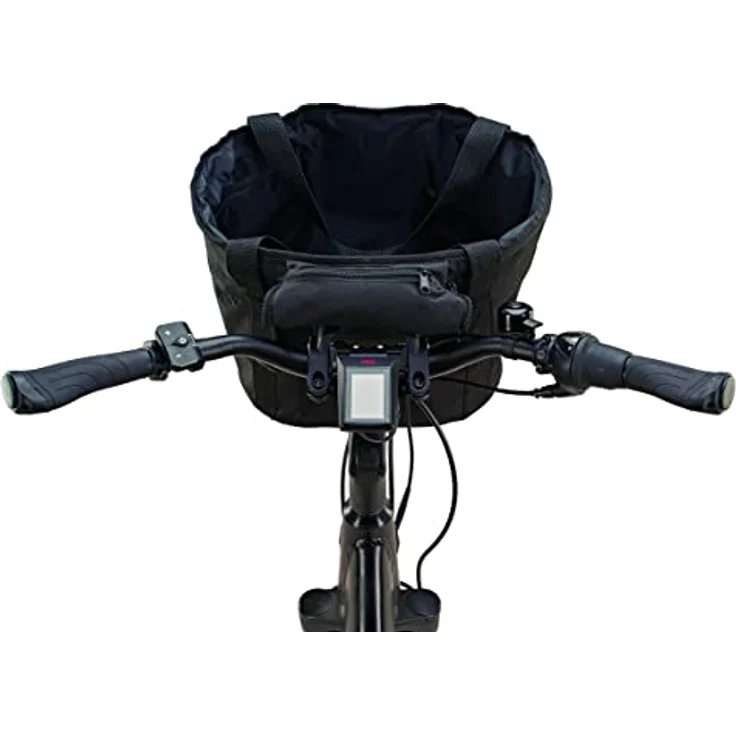 Prophete Fahrradkorb City mit Textilummantelung, inkl. E-BIKE Halter, für Lenkerbefestigung, Farbe: schwarz – Bild 5