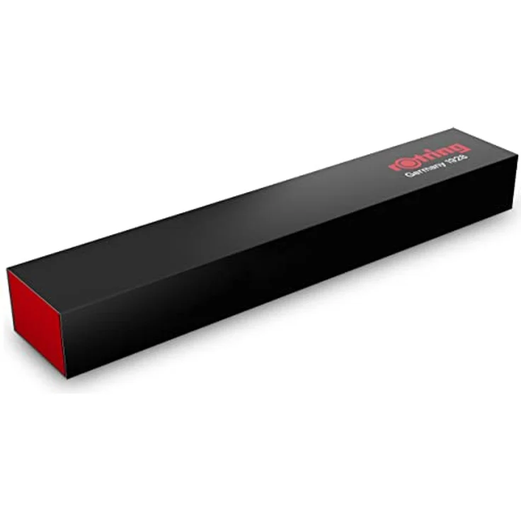Rotring Kugelschreiber 800, massiver Metallschaft im Sechskant-Design, 24K goldplattierte Zierteile, M-Schwarz, Geschenkbox (Rot, Silber) – Bild 4