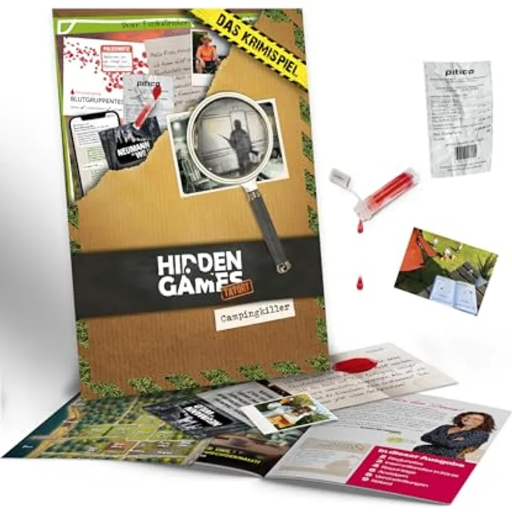 Hidden Games Tatort - Campingkiller - Realistisches Krimispiel für 1-6 Personen, multimediales Detektivspiel, 3D-Tatortmodell, ab 14 Jahren