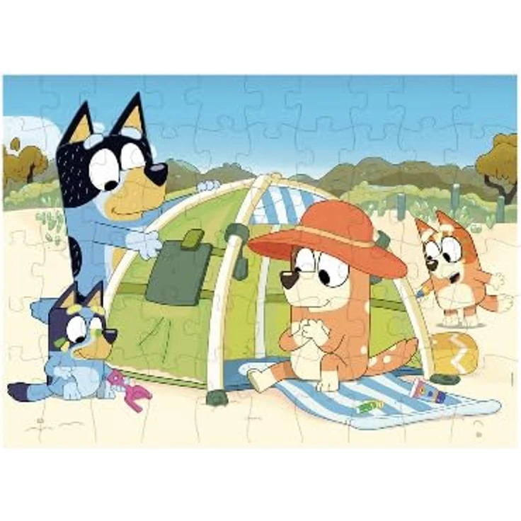 COLORBABY Bluey-Puzzle, doppelseitig, 70 x 50 cm, 24 Teile + 3 A, Mehrfarbig