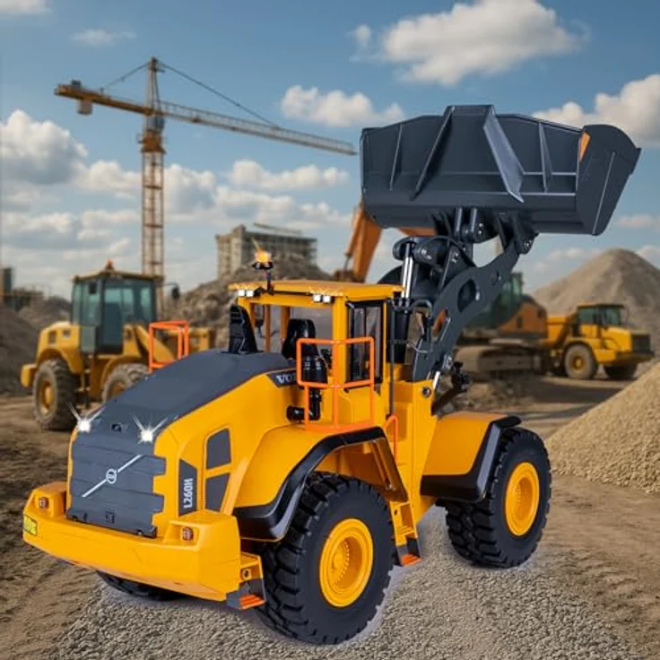 Orange Radlader Volvo L260H, Metal Modell 1:14 mit 2,4GHz Fernsteuerung, 1200 mAh Akku – Bild 6