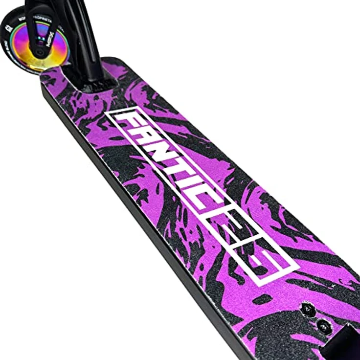 Fantic26 Stuntscooter Fantic26 Stunt-Scooter Griptape 58,5cm x 15,5cm Swirl Schwarz/Lila, reißfestes PVC Material, einfache Montage – Bild 3
